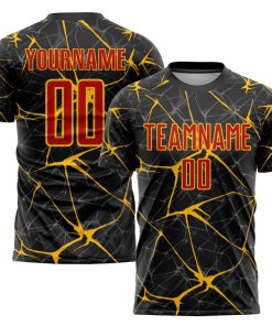 Individuelles schwarz-rot-goldenes Sublimations-Fußballtrikot