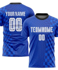 Maillot de football personnalisé à sublimation blanc-noir Royal