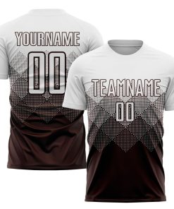 Maillot de football personnalisé à sublimation marron et blanc