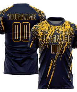 Maillot de football personnalisé à sublimation jaune marine